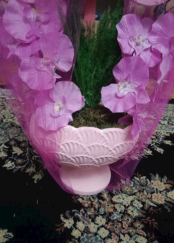 Pembe Dekoratif Çiçekli Saksı, bugüne özel 180 tl - Görsel 2