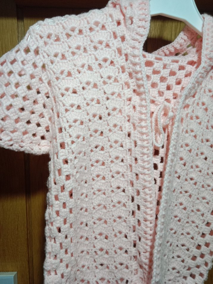 Pembe Bohem Örgü Kız Hırka,el örgüsü - Görsel 2