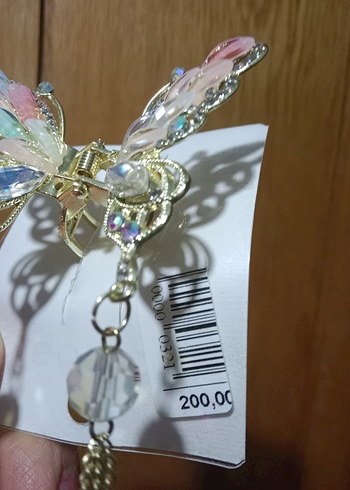 Renkli Kelebek Model Taşlı Toka - Görsel 6