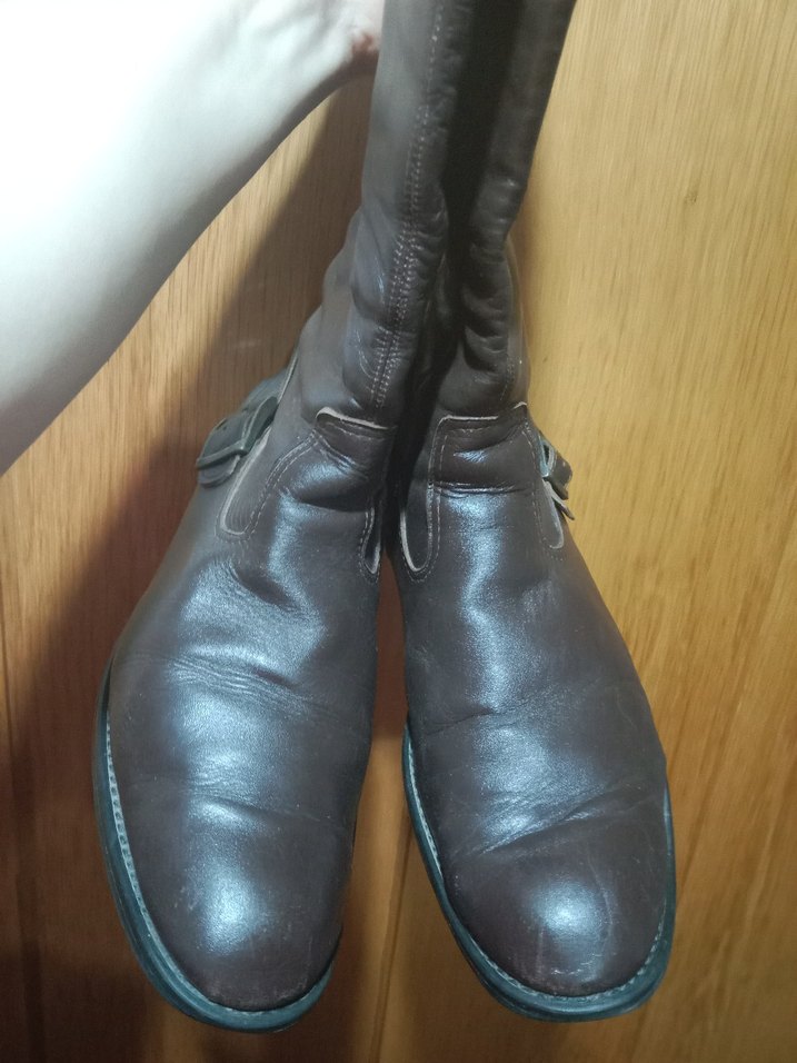 Kahverengi Tokalı Deri Çizme - Görsel 3