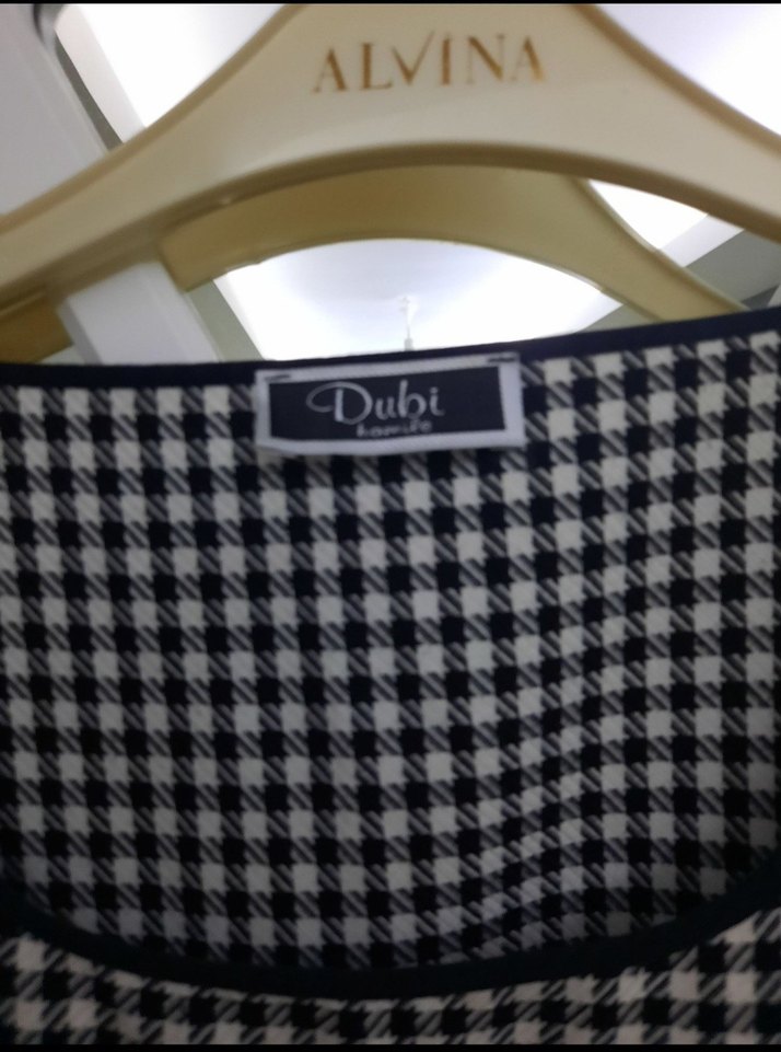 Gri Siyah Kareli Hamile Midi Elbise - Görsel 4