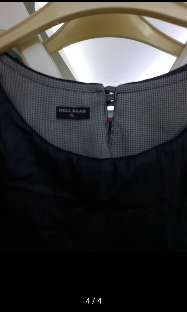 Gri Düğmeli Midi Elbise Siyah Kalp Desenli - Görsel 4