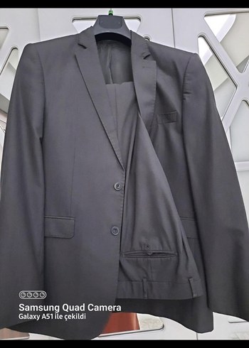 Düğmeli Siyah Erkek Regular Fit Takım Elbise - Görsel 3