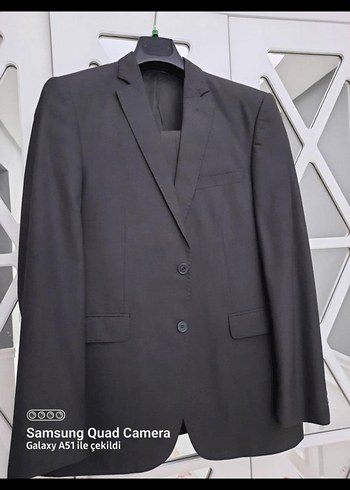 Düğmeli Siyah Erkek Regular Fit Takım Elbise - Görsel 2