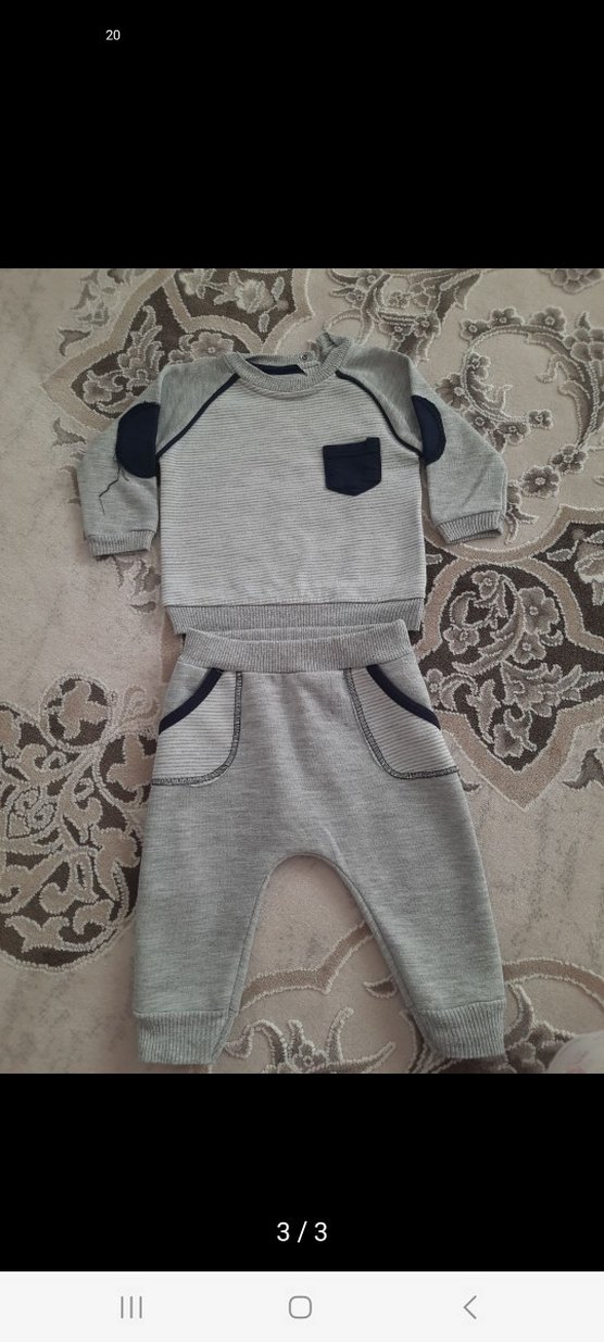 Gri Erkek Bebek Triko Takım - Görsel 2
