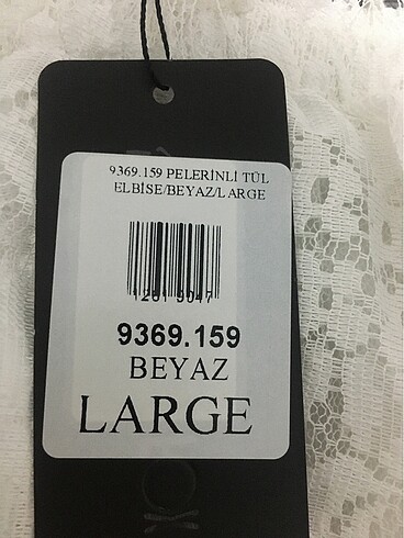 l Beden beyaz Renk Tül elbise