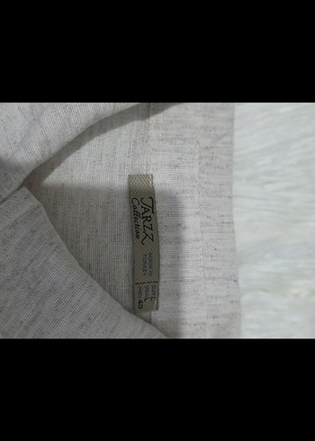 Nakışlı Bej Keten Gömlek - Görsel 2