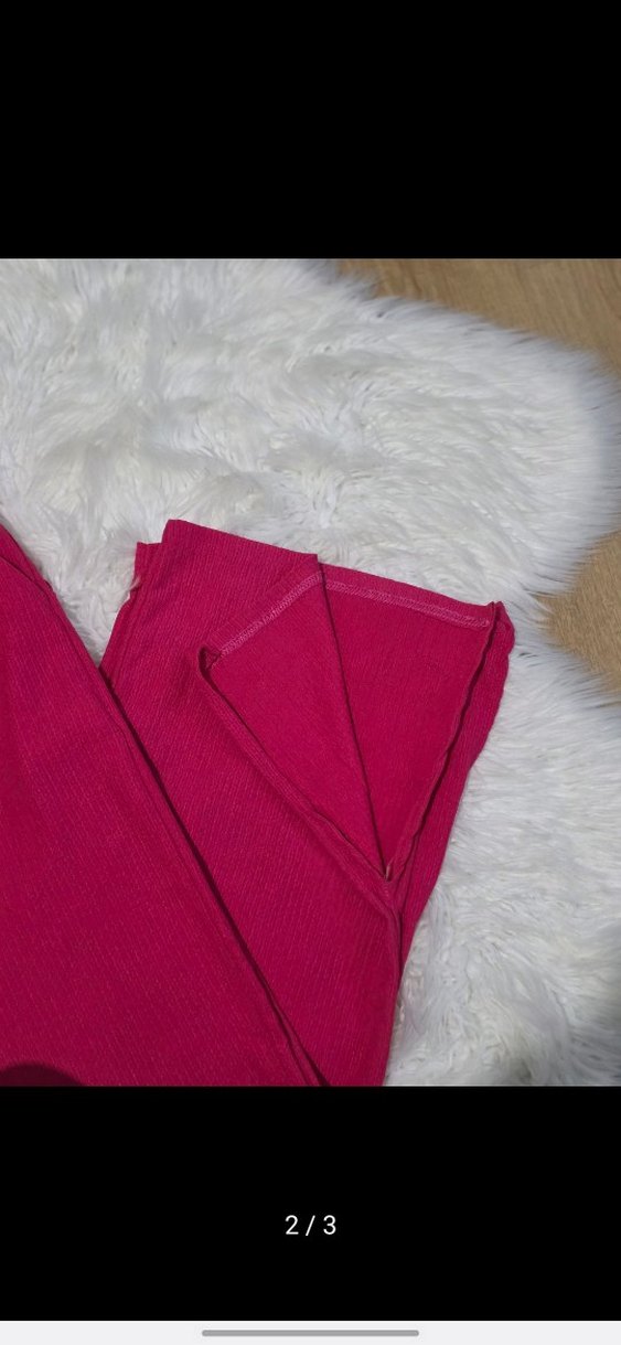 Pembe Rahat Kesim Kadın Polar Pantolon - Görsel 2