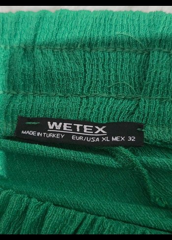 Kadın Yeşil Keten Salaş Pantolon - Görsel 3