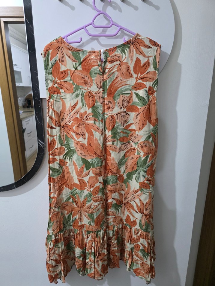 Bohem Desenli Uzun Kolsuz Kadın Elbise - Görsel 2