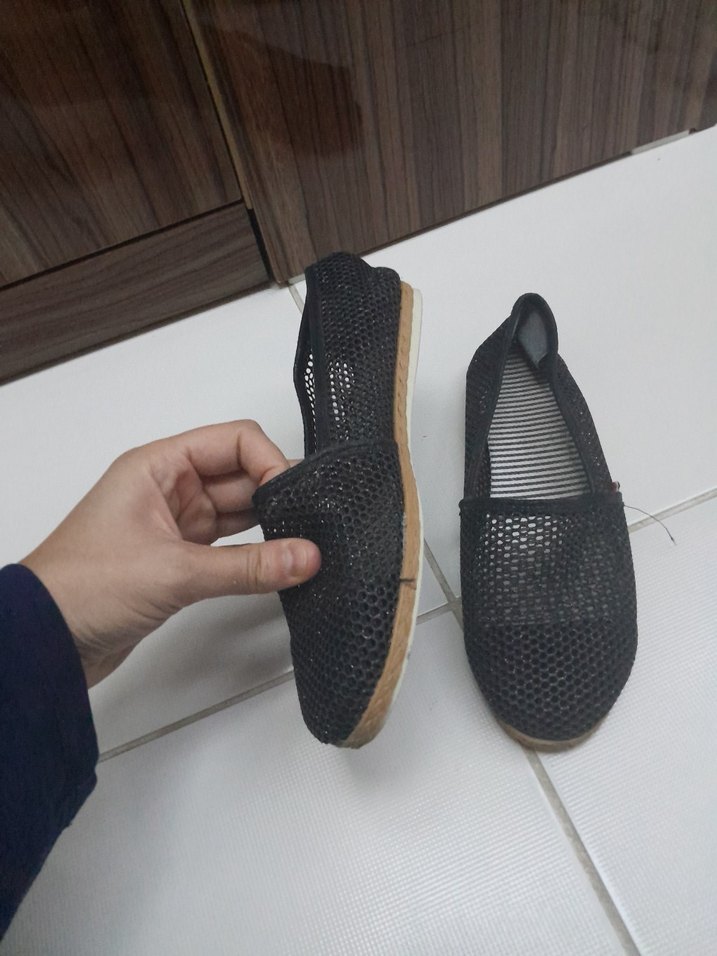 Siyah Minimalist Stiletto Topuklu Kadın Espadril - Görsel 2