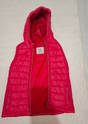 Kırmızı Kapüşonlu Fermuarlı Cocuk Yelek - Görsel 2