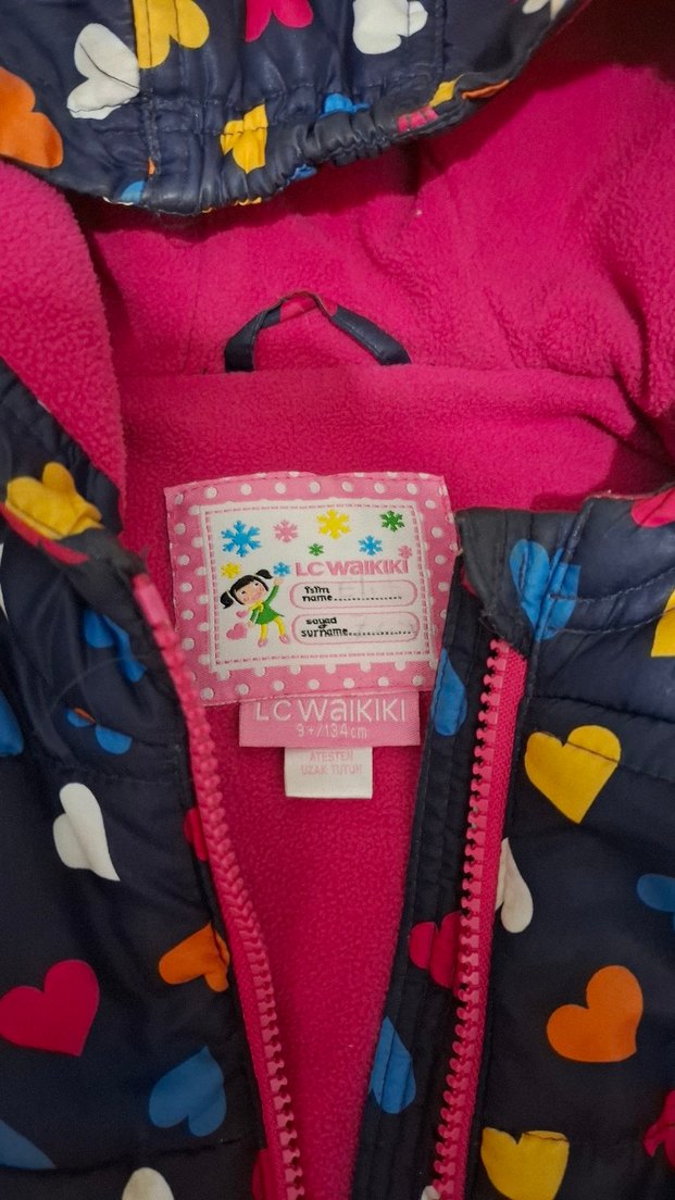 Renkli Kapüşonlu Kız Yeleği - Görsel 3