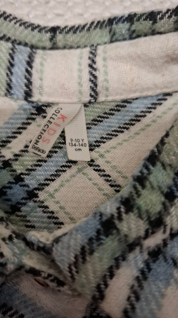 Düğmeli Gri Ekose cocuk Gömlek - Görsel 4