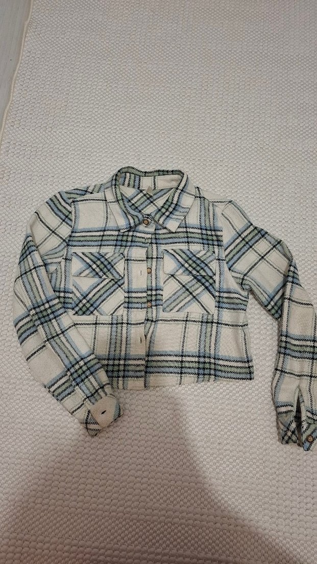 Düğmeli Gri Ekose cocuk Gömlek - Görsel 3