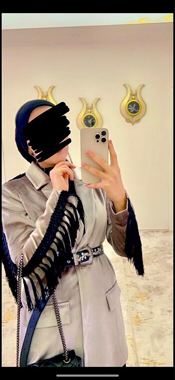 m Beden Gri kadife ceket
