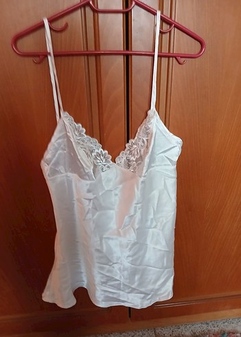 Dantel Detaylı Beyaz Gecelik - Görsel 2