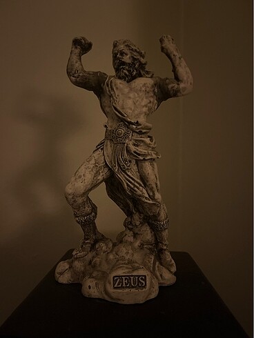 Beden gri Renk YUNAN TANRISI ZEUS HEYKEL BİBLO