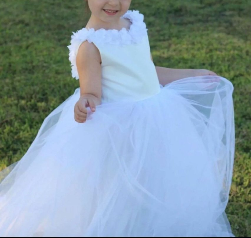 Dantel Detaylı Beyaz Bohem Kız Çocuk Elbisesi - Görsel 3