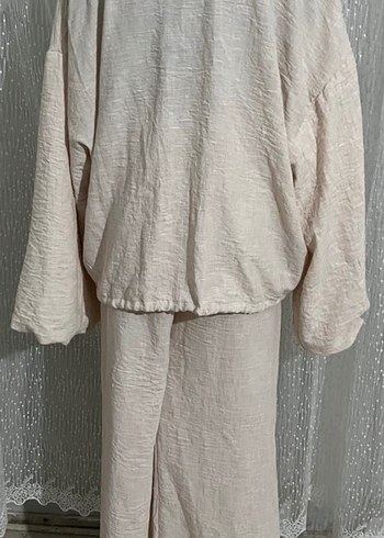 Bej Bohem Salaş Uzun Kollu Kadın Bornoz - Görsel 2