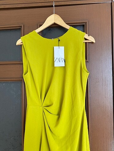m Beden Zara ZW collection büzgülü elbise