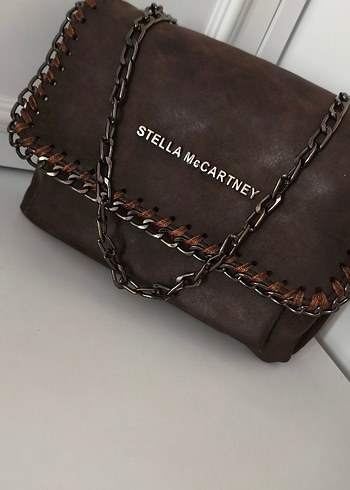 Stella McCartney Zincir Detayli Kahverengi Deri Canta