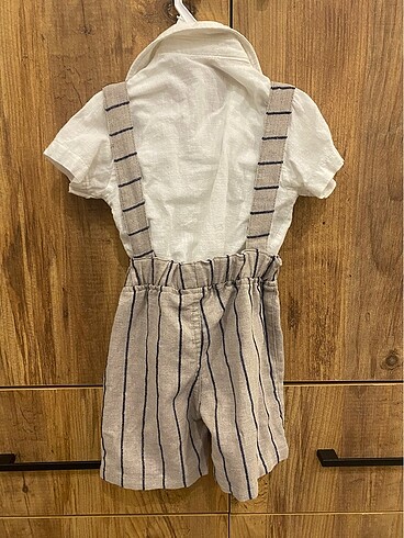 HelloBaby Erkek bebek askılı şort gömlek