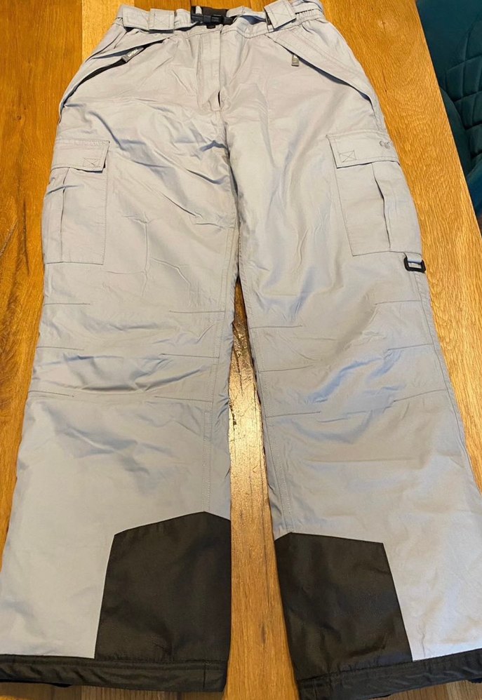 Gri Kadın Kayak Pantolonu, Kemerli - Görsel 4