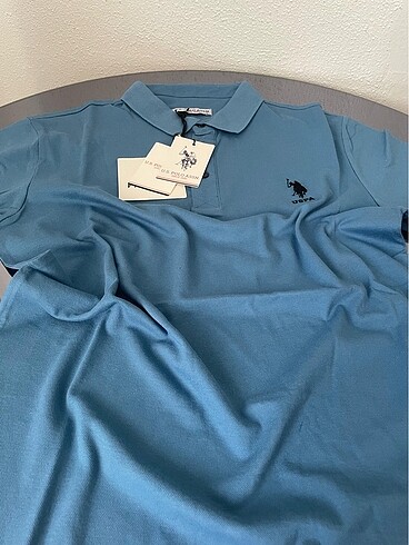 U.S assn polo yaka kısa kollu mavi tişört