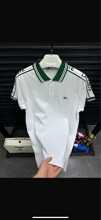 Lacoste beyaz polo yaka tişört