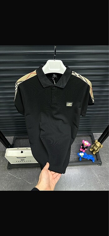 Burberry siyah polo yaka tişört