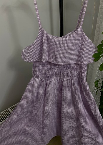 Mor Askılı Midi Elbise - Görsel 2