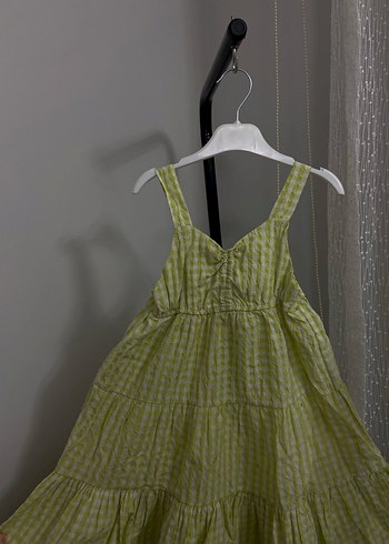 Askılı Yağ yeşili Müslim elbise - Görsel 2