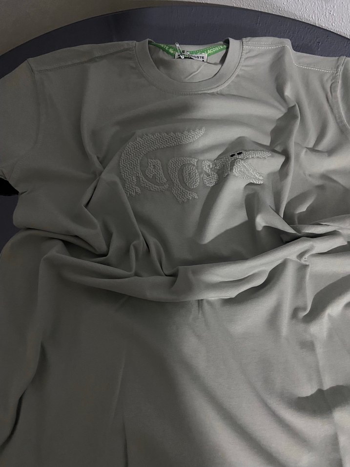 Lacoste Gri Erkek Tişört Velcro Detaylı - Görsel 2