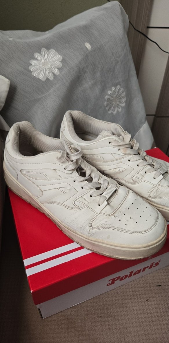 Beyaz Bağcıklı Erkek Spor Ayakkabı - Görsel 2