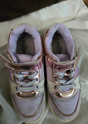 Parlak Mor Kız Çocuk Spor Ayakkabı - Frozen - Görsel 3