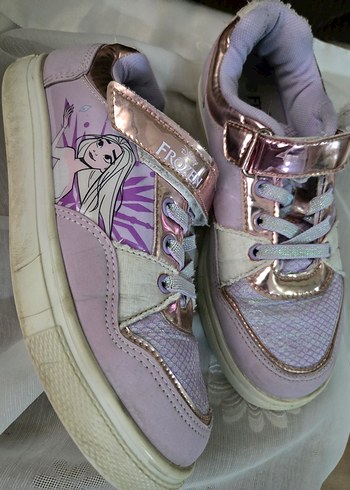 Parlak Mor Kız Çocuk Spor Ayakkabı - Frozen - Görsel 4