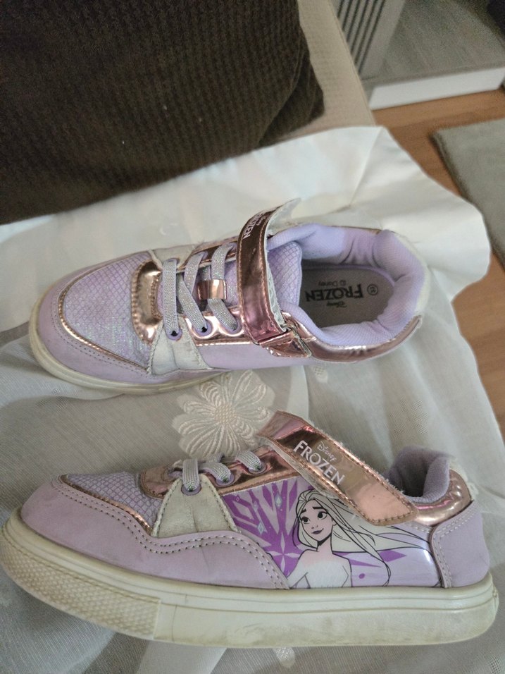 Parlak Mor Kız Çocuk Spor Ayakkabı - Frozen - Görsel 5