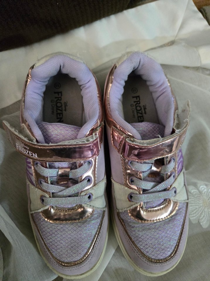 Parlak Mor Kız Çocuk Spor Ayakkabı - Frozen - Görsel 3