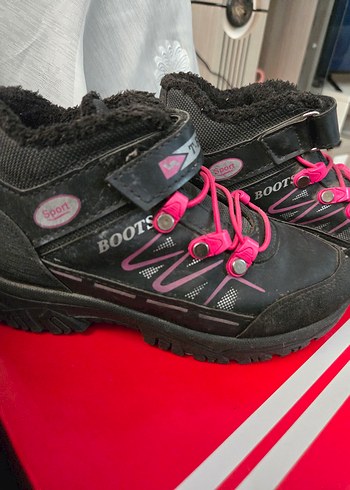 Kız Çocuk Siyah-Pembe Punk Tarzı Bot - Görsel 2