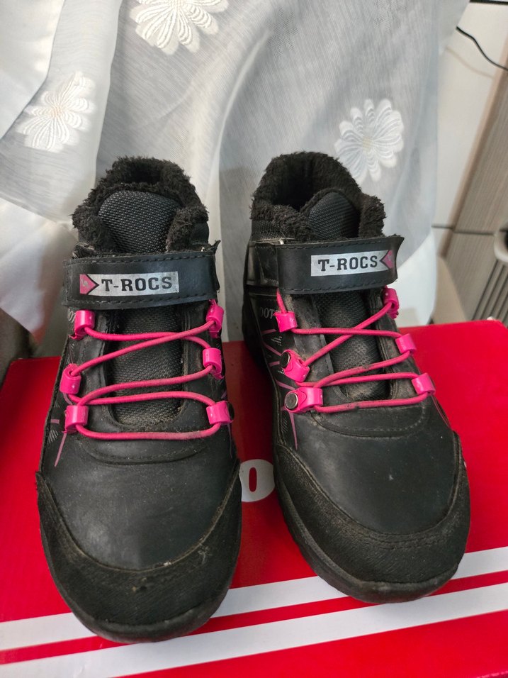 Kız Çocuk Siyah-Pembe Punk Tarzı Bot - Görsel 3