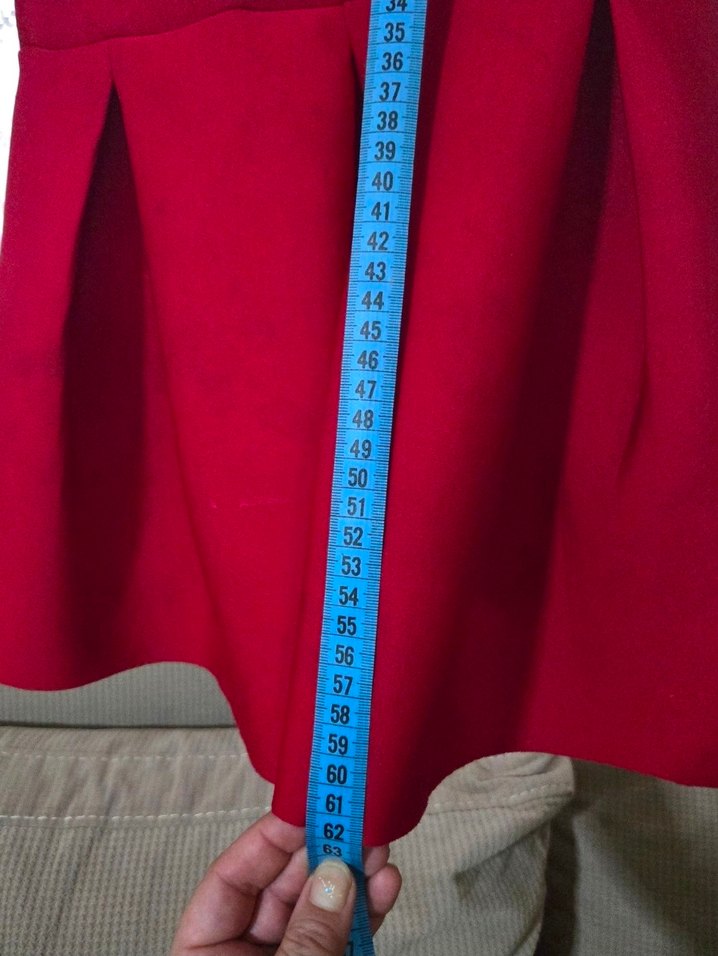 Kız Çocuk Kırmızı Parlak Uzun Kollu Elbise - Görsel 5