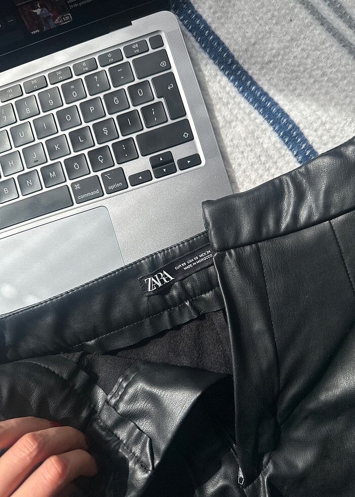 Zara deri şort - Görsel 2