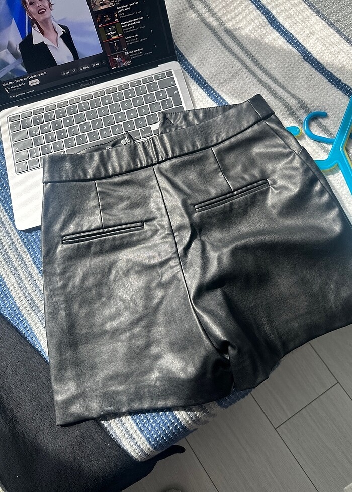 Zara deri şort - Görsel 3