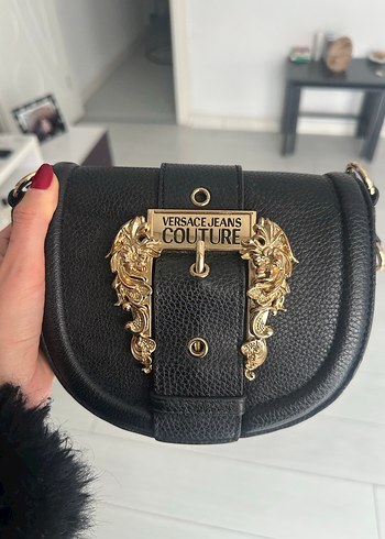 Versace Jeans Couture Kadın Siyah Deri Çanta - Görsel 4