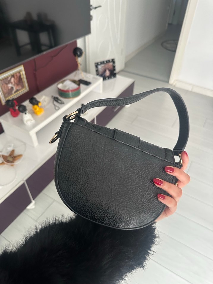 Versace Jeans Couture Kadın Siyah Deri Çanta - Görsel 2