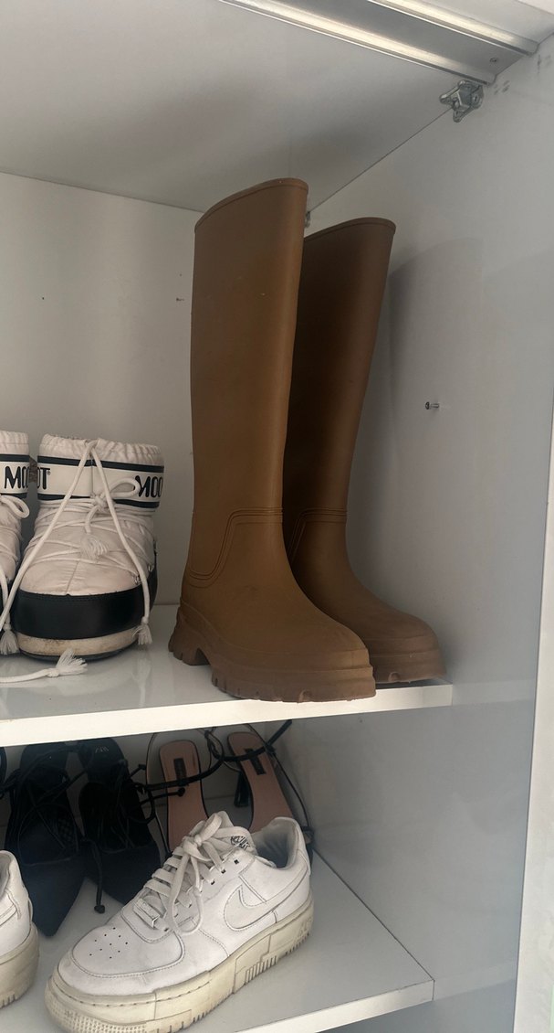 Kahverengi Tokalı Dizüstü Lastik Çizme - Görsel 3