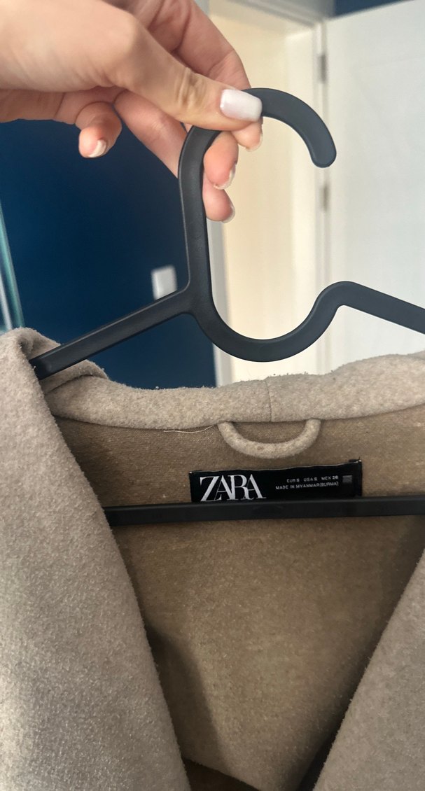 Kemerli Kapüşonlu Bej Kaban - Görsel 3