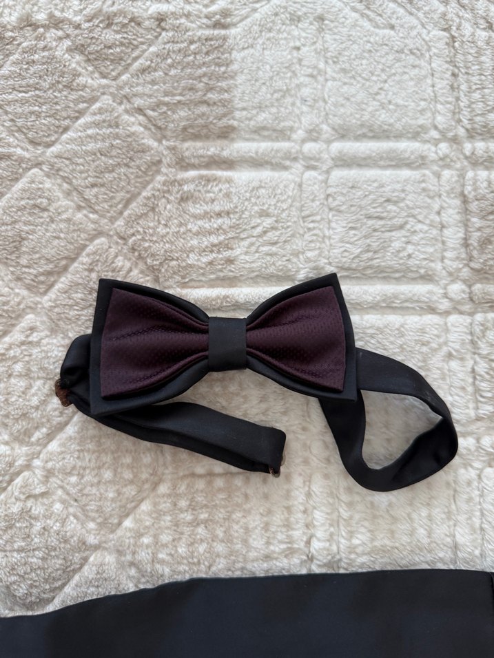 Hatemoğlu Bordo Siyah Gotik Erkek Papyon Seti - Görsel 3