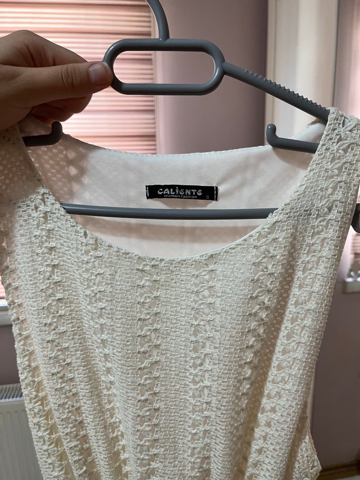 Dantel Detaylı Uzun Beyaz Triko Elbise - Görsel 3